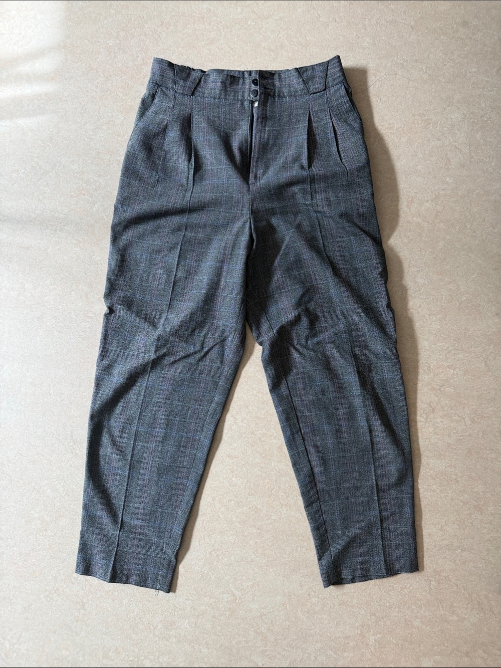 Women’s Gray Plaid Gray Trousers